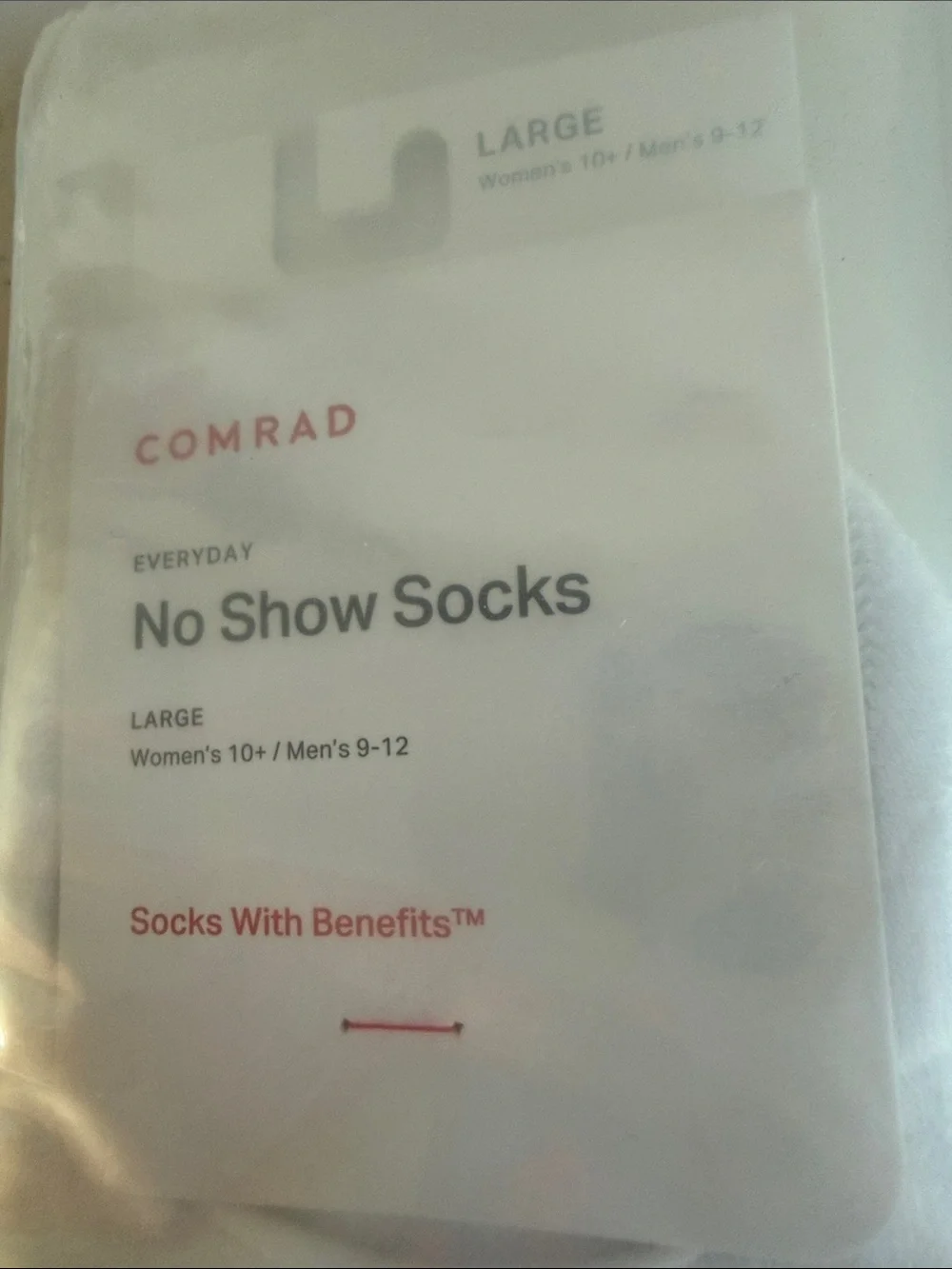 Comrad Everyday No Show Socks White Color Womens Size Large NWT